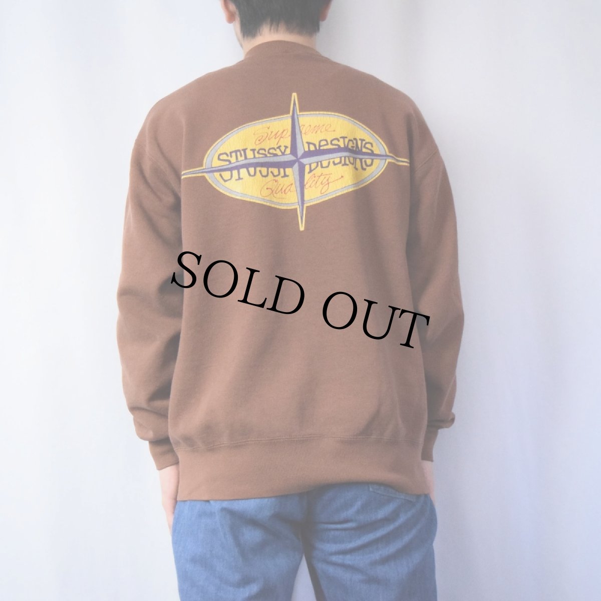 画像4: 90's ブート STUSSY USA製 ロゴプリントスウェット L (4)