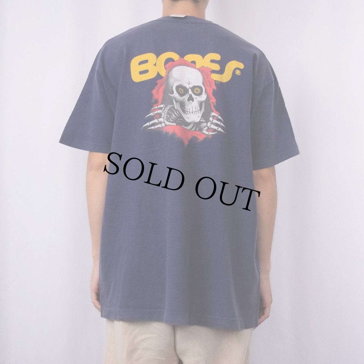 画像4: 90's FRUIT OF THE LOOM USA製 POWELL PERALTA  "BONES" プリントTシャツ NAVY XL (4)