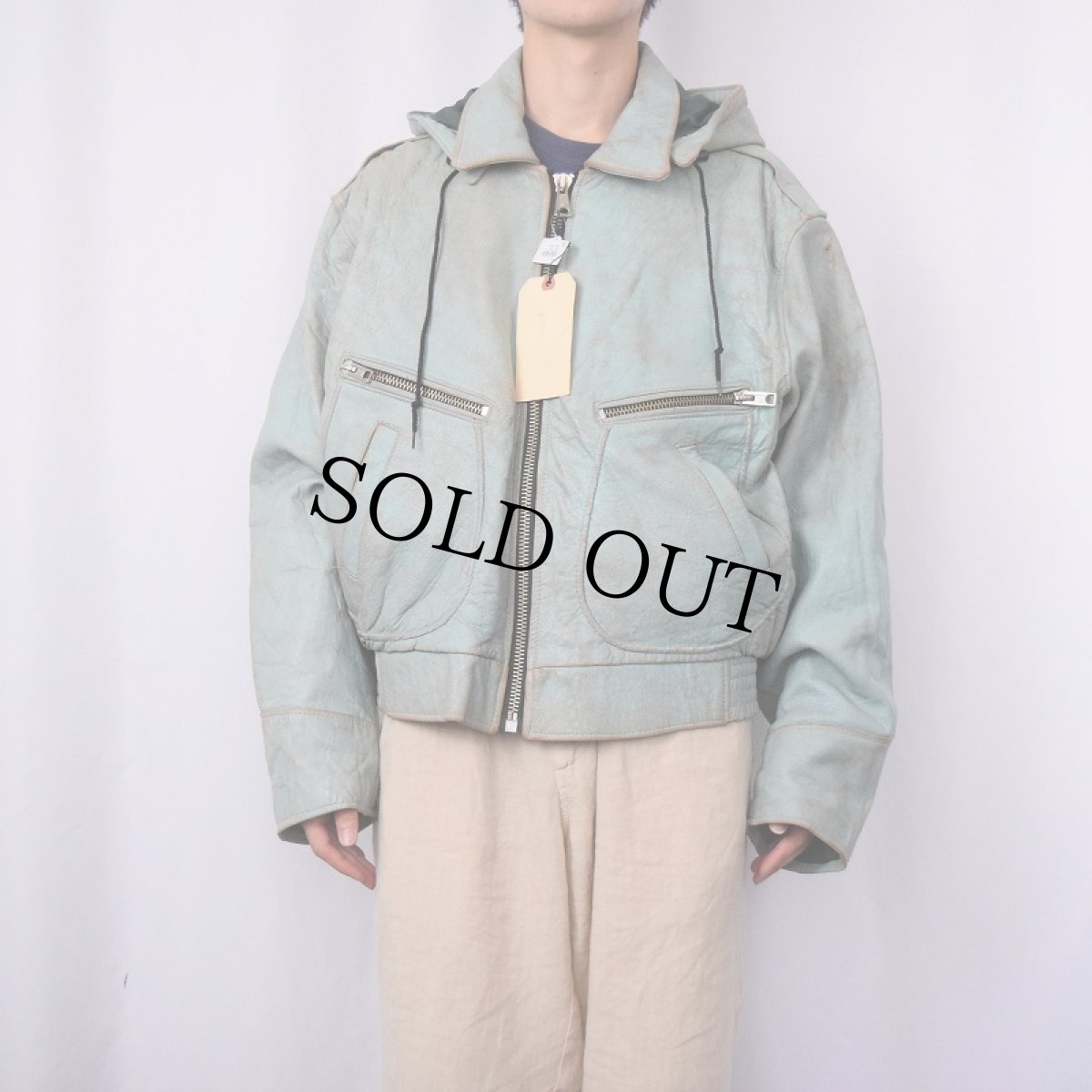 画像2: 80〜90's Oscar Leopold CANADA製 フーデッド レザージャケット L (2)