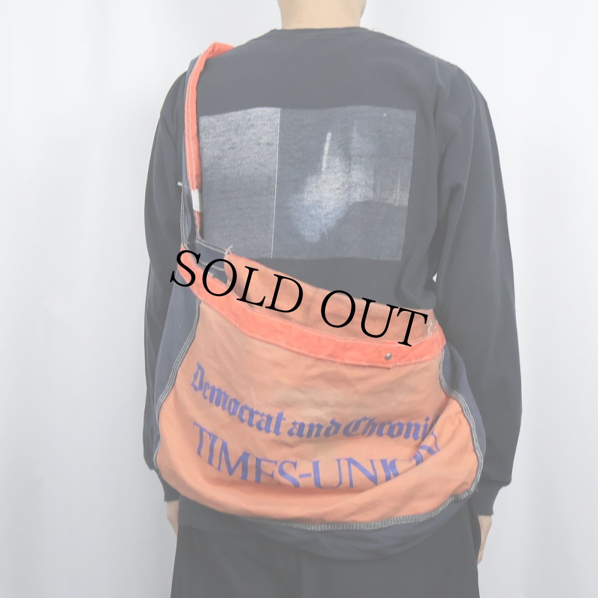 画像2: VINTAGE Democrat and Chronicle "TIMES-UNION" ニュースペーパーバッグ (2)