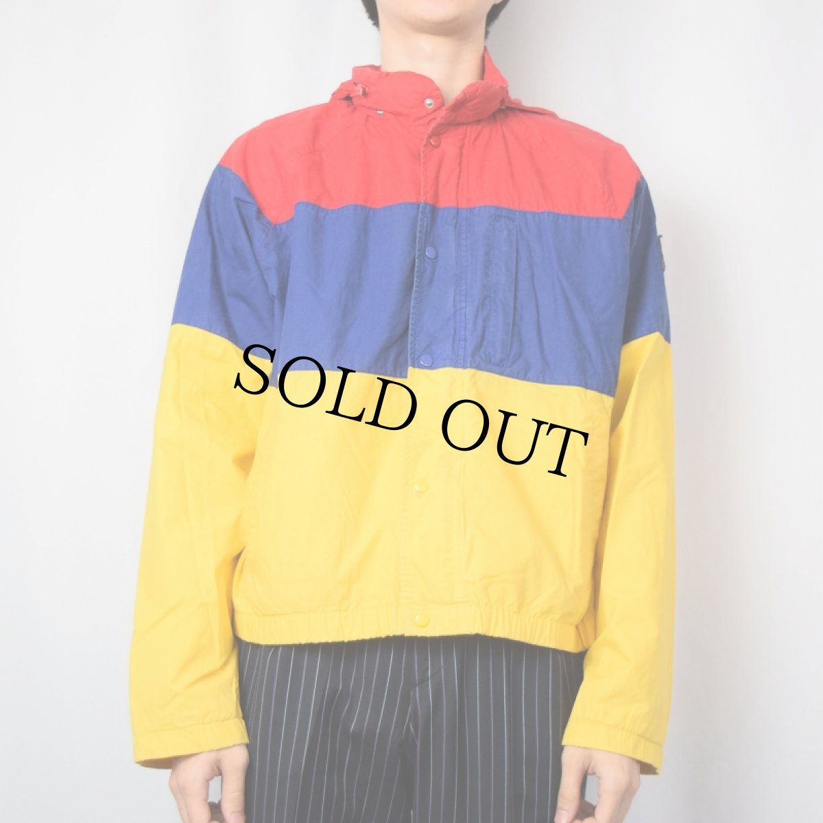 画像2: 90's POLO Ralph Lauren "UNI CREST PATCH" 切り替えコットンジャケット M (2)