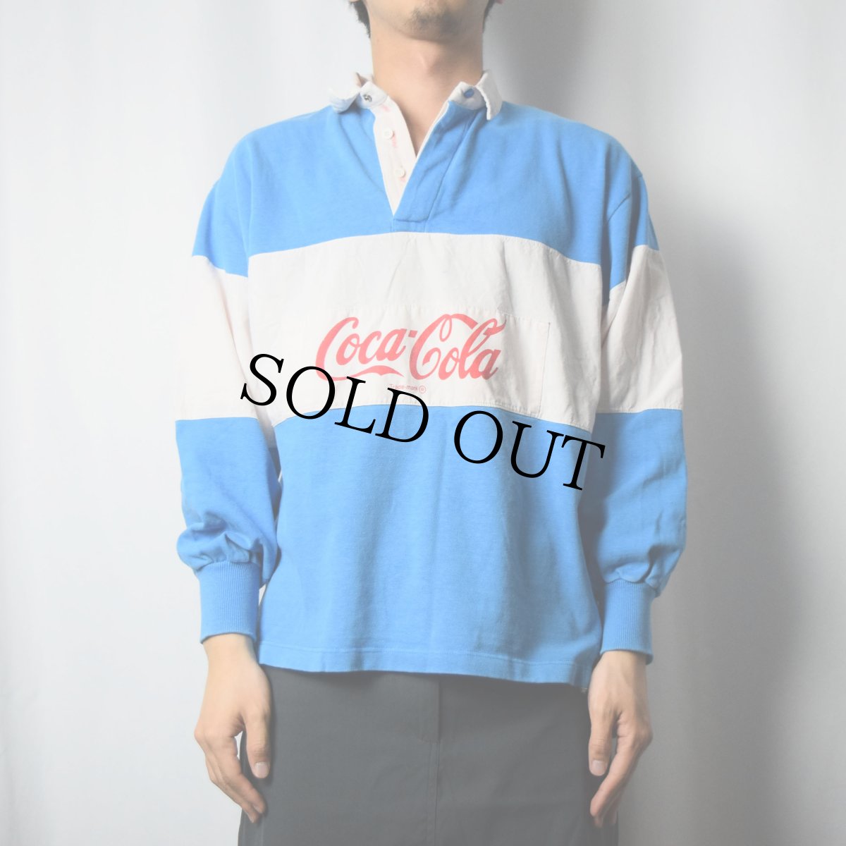 画像2: 80's Coca-Cola ロゴプリント ラガーシャツ (2)