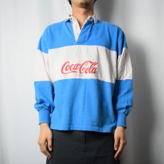 画像2: 80's Coca-Cola ロゴプリント ラガーシャツ (2)