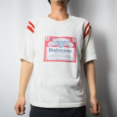 画像2: 80's〜 Budweiser ビールメーカー 染み込みプリントTシャツ XL (2)