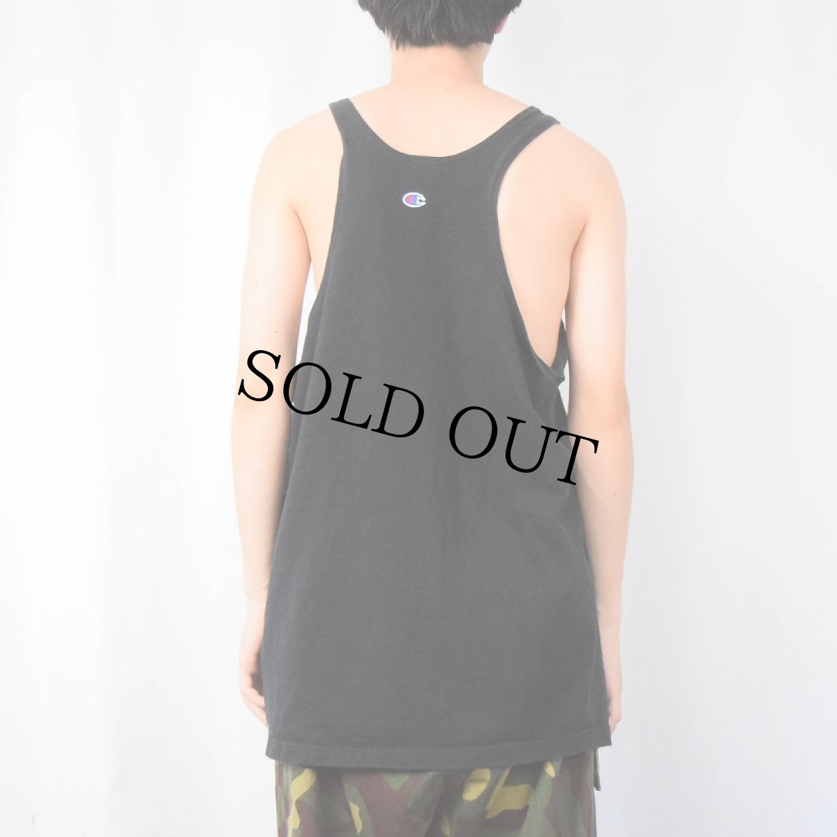 画像3: 90's Champion USA製 ロゴプリント タンクトップ BLACK XL (3)