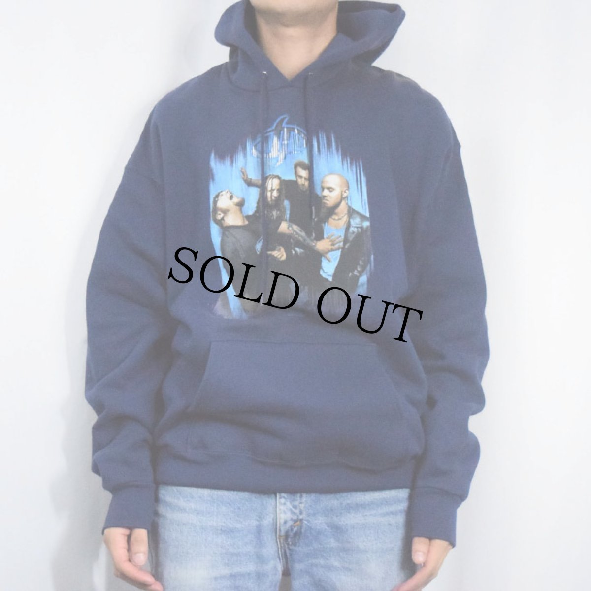 画像2: 90's Drowning Pool オルタナティヴメタルバンド プリントスウェットフーディー NAVY (2)