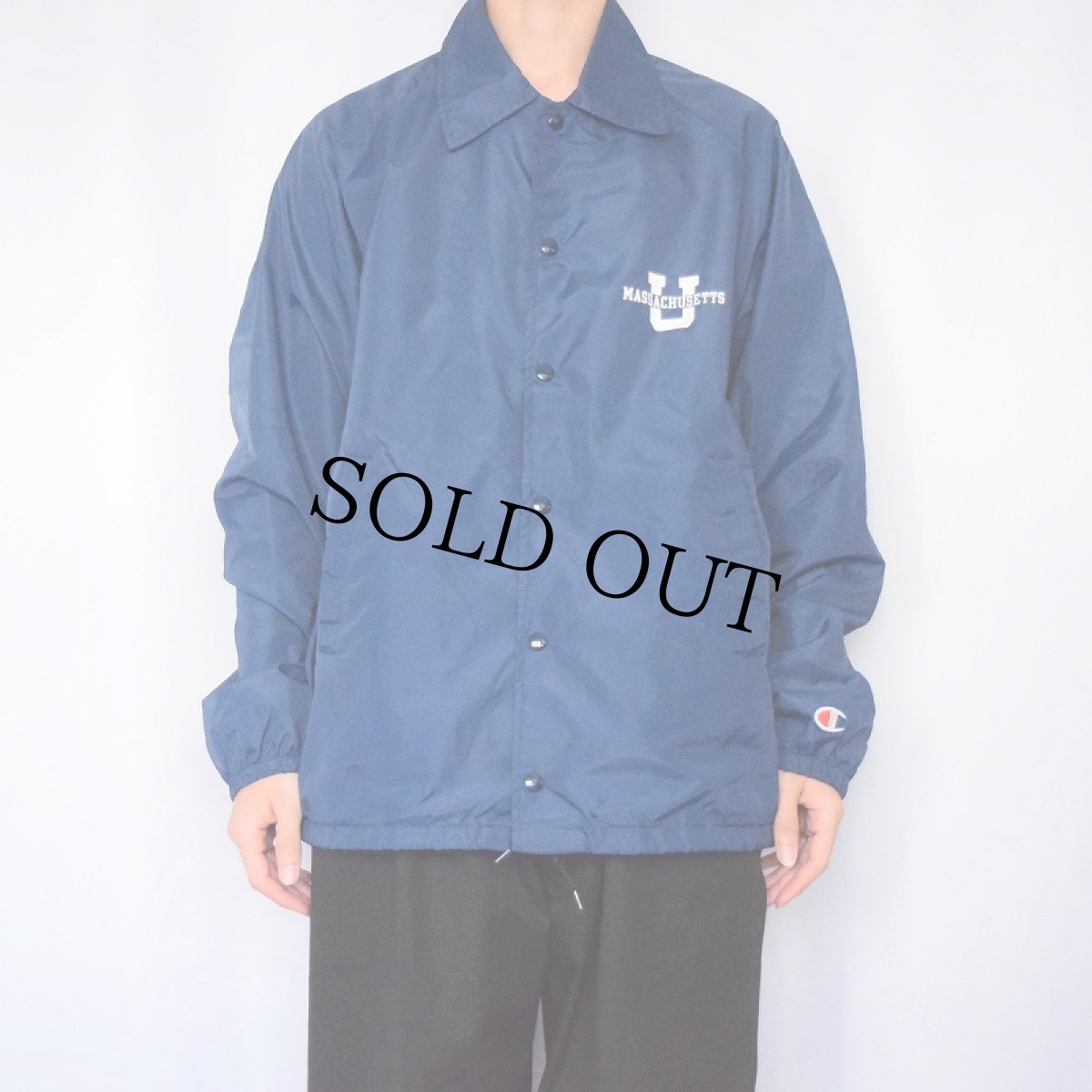 画像2: 【SALE】 90's Champion USA製 "MASSACHUSETTS" ナイロンコーチジャケット L (2)