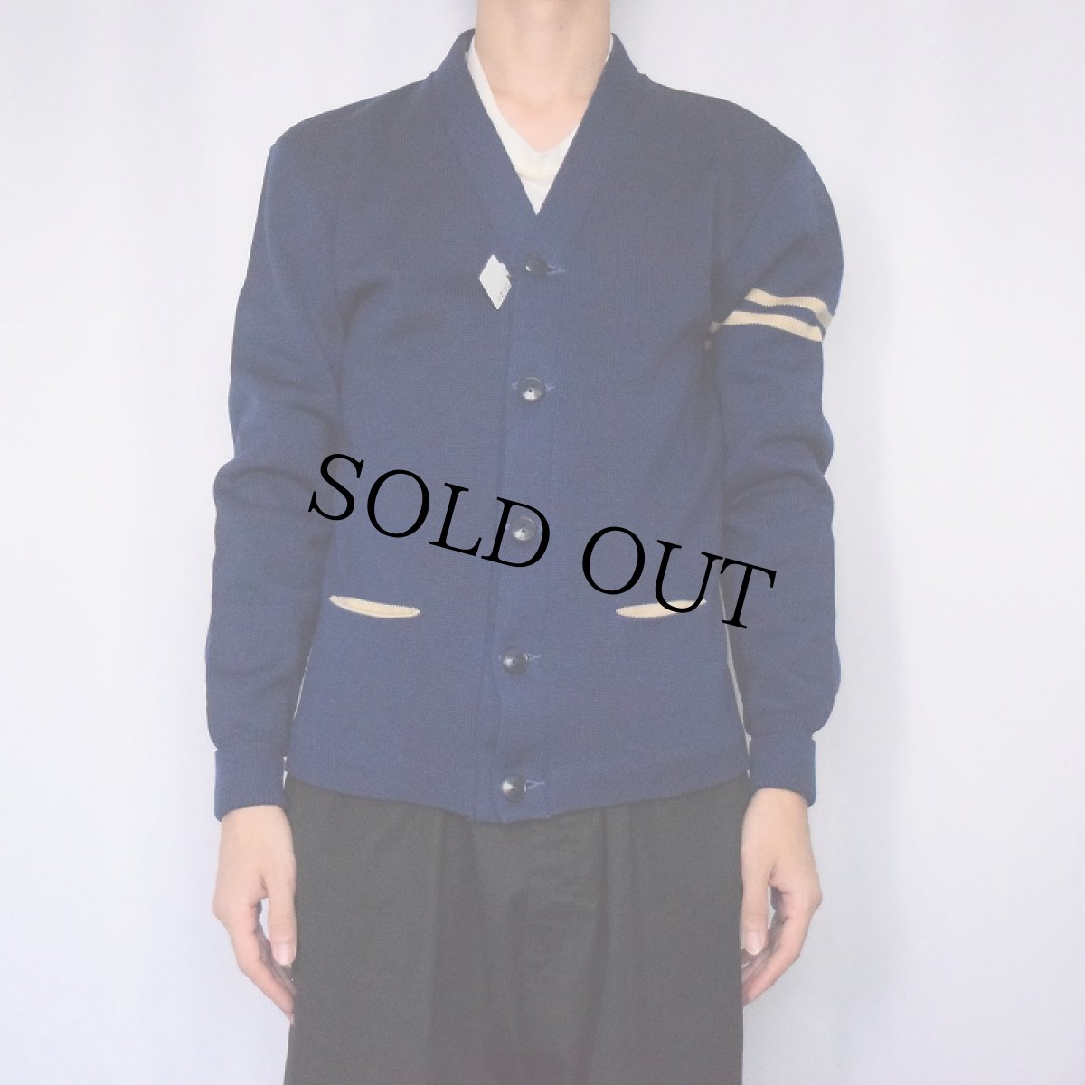 画像2: 【SALE】 40〜50's Kandel レタードニットカーディガン (2)