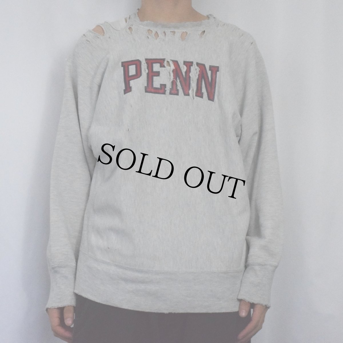 画像2: 80's Champion REVERSE WEAVE USA製 トリコタグ "PENNSYLVANIA" プリントスウェット XL (2)