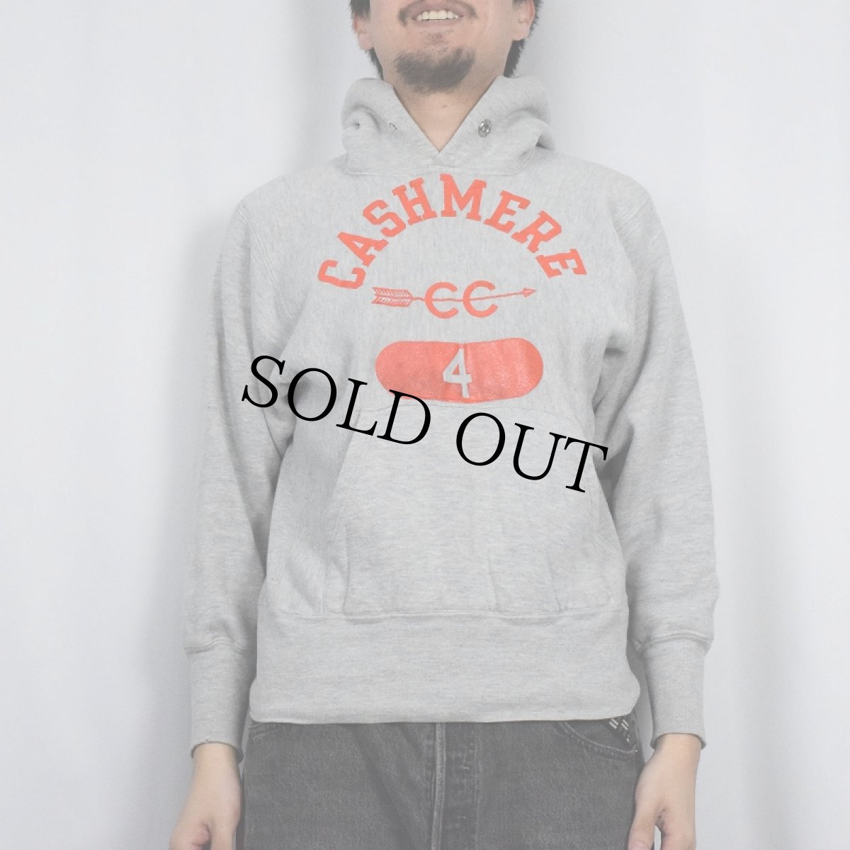 画像2: 70's Champion 青単色タグ REVERSE WEAVE USA製 "CASHMERE" スウェットフーディー S (2)