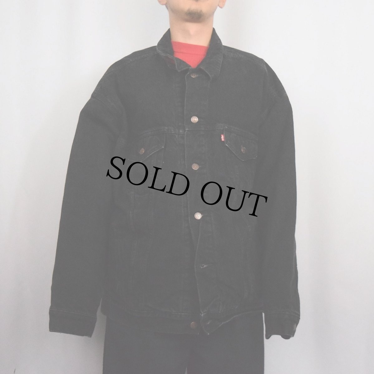 画像2: 90's Levi's 70427 USA製 ネルライナー ブラックデニムジャケット XXL (2)