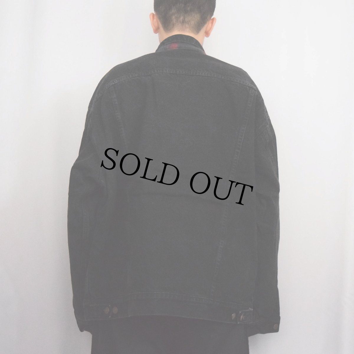 画像3: 90's Levi's 70427 USA製 ネルライナー ブラックデニムジャケット XXL (3)