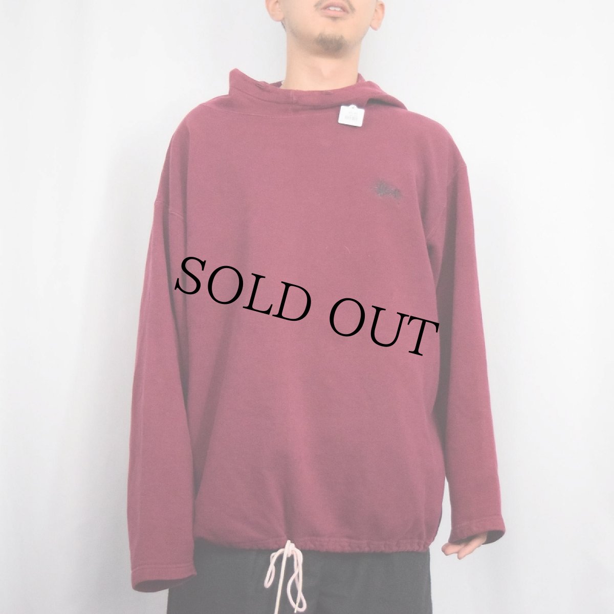 画像2: 80's STUSSY USA製 ロゴ刺繍 スウェットフーディー XL (2)