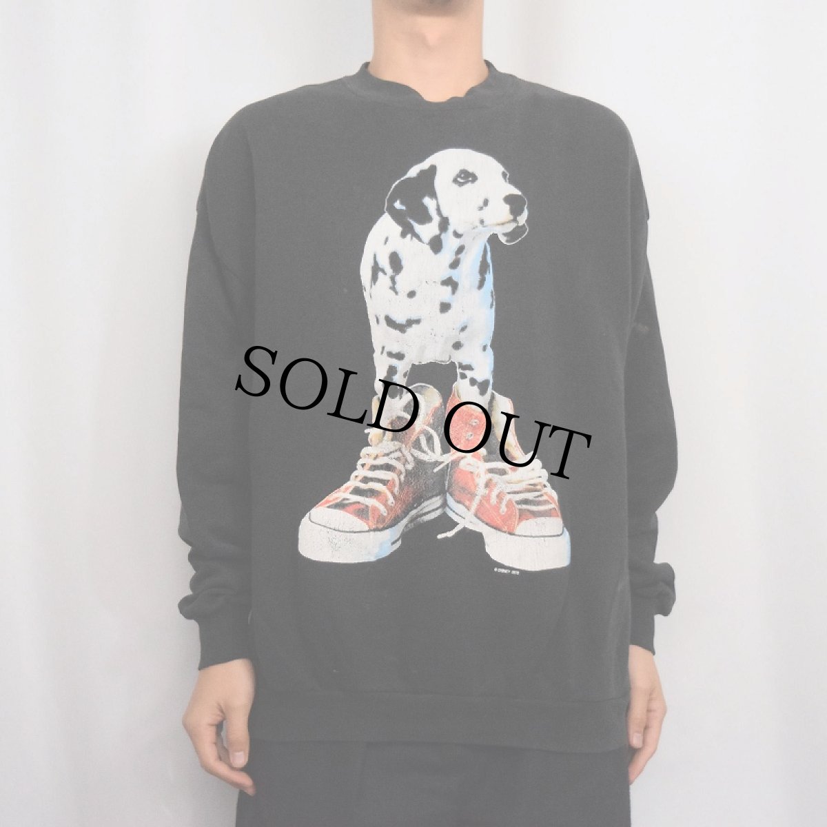 画像2: 90's Disney 101 DALMATIANS USA製 映画プリントスウェット BLACK (2)