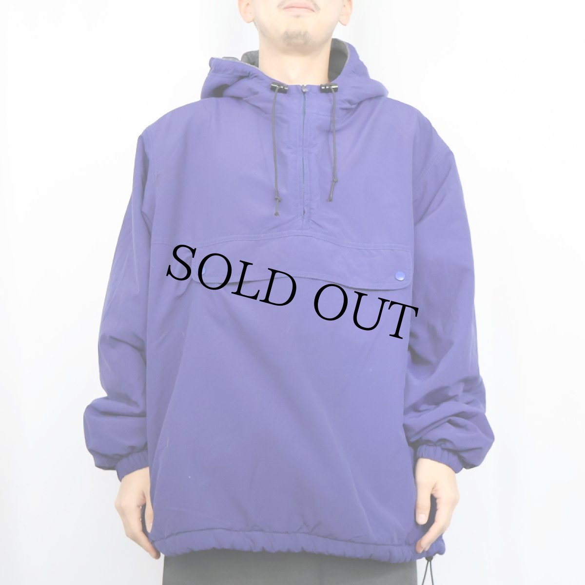 画像2: 90's J.CREW USA製 裏フリース ナイロンアノラックパーカー XL (2)