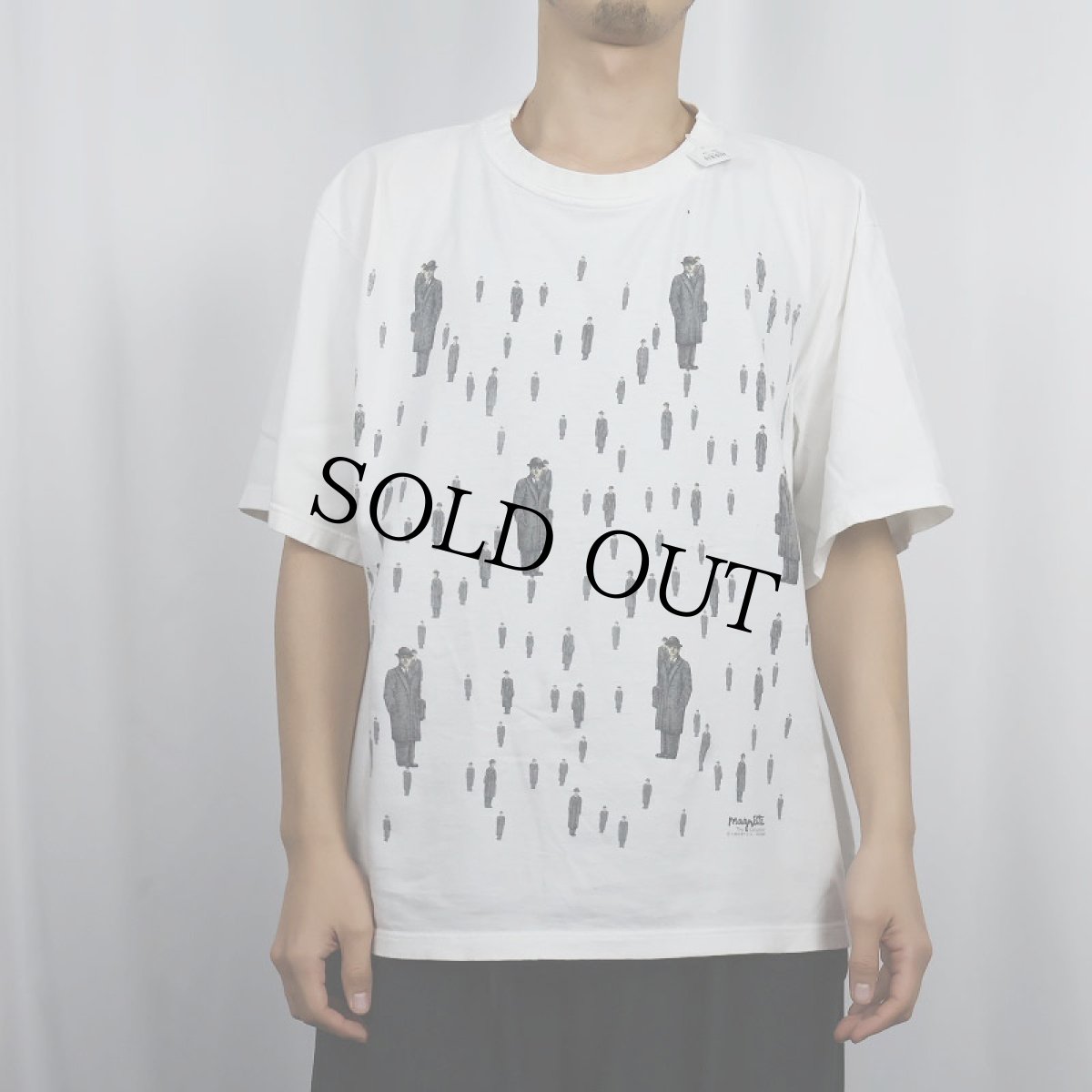 画像3: 90's Rene Magritte "ゴルコンダ" アートプリントTシャツ XL (3)