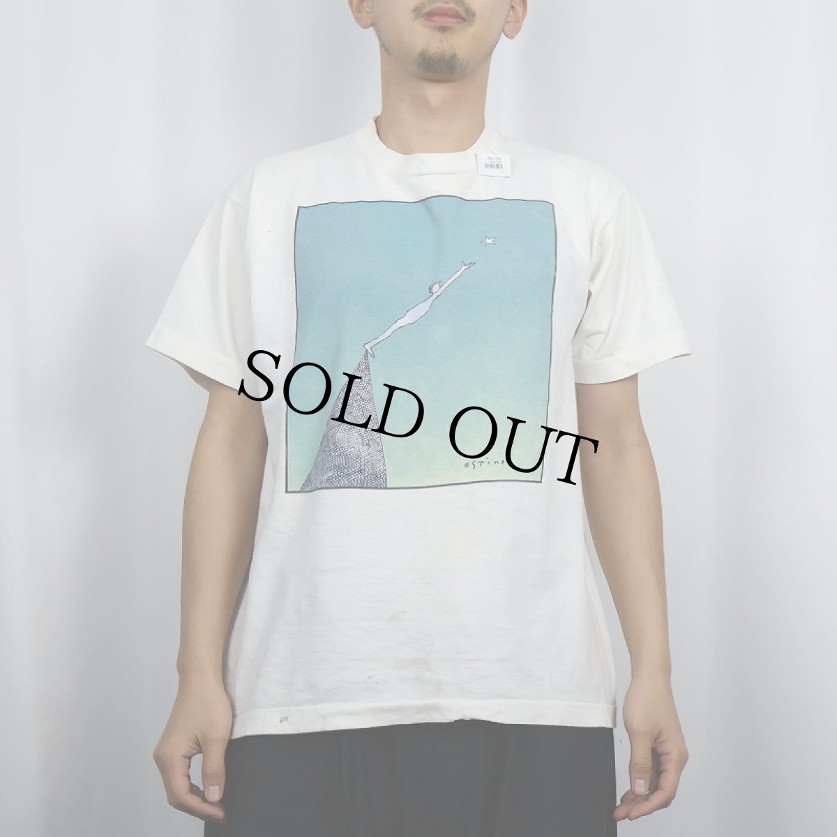 画像2: 90's Richard Stain "Man Reaching For A Star" アートプリントTシャツ (2)