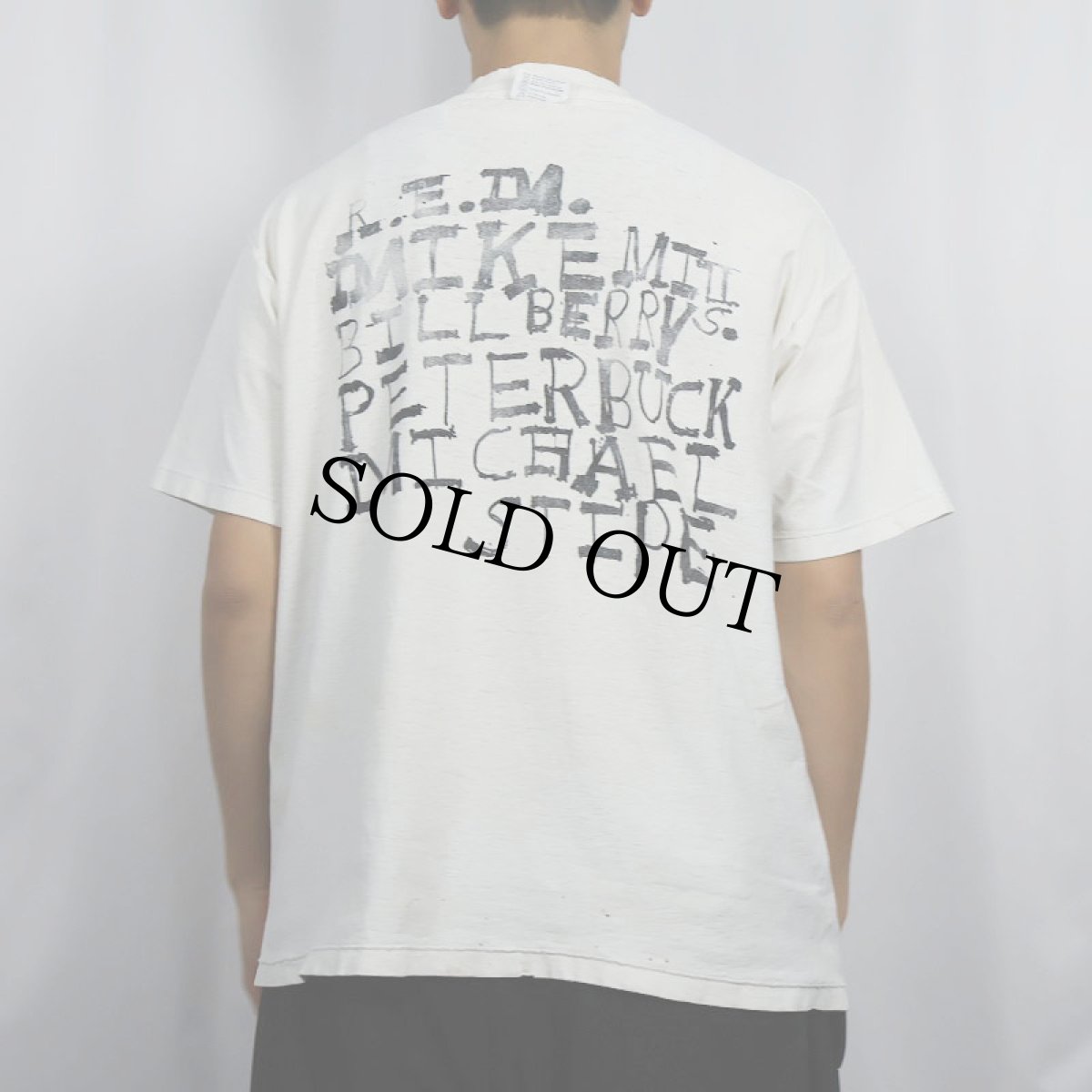 画像4: 80's R.E.M USA製 インサイドアウト オルタナティヴロックバンドTシャツ XL (4)