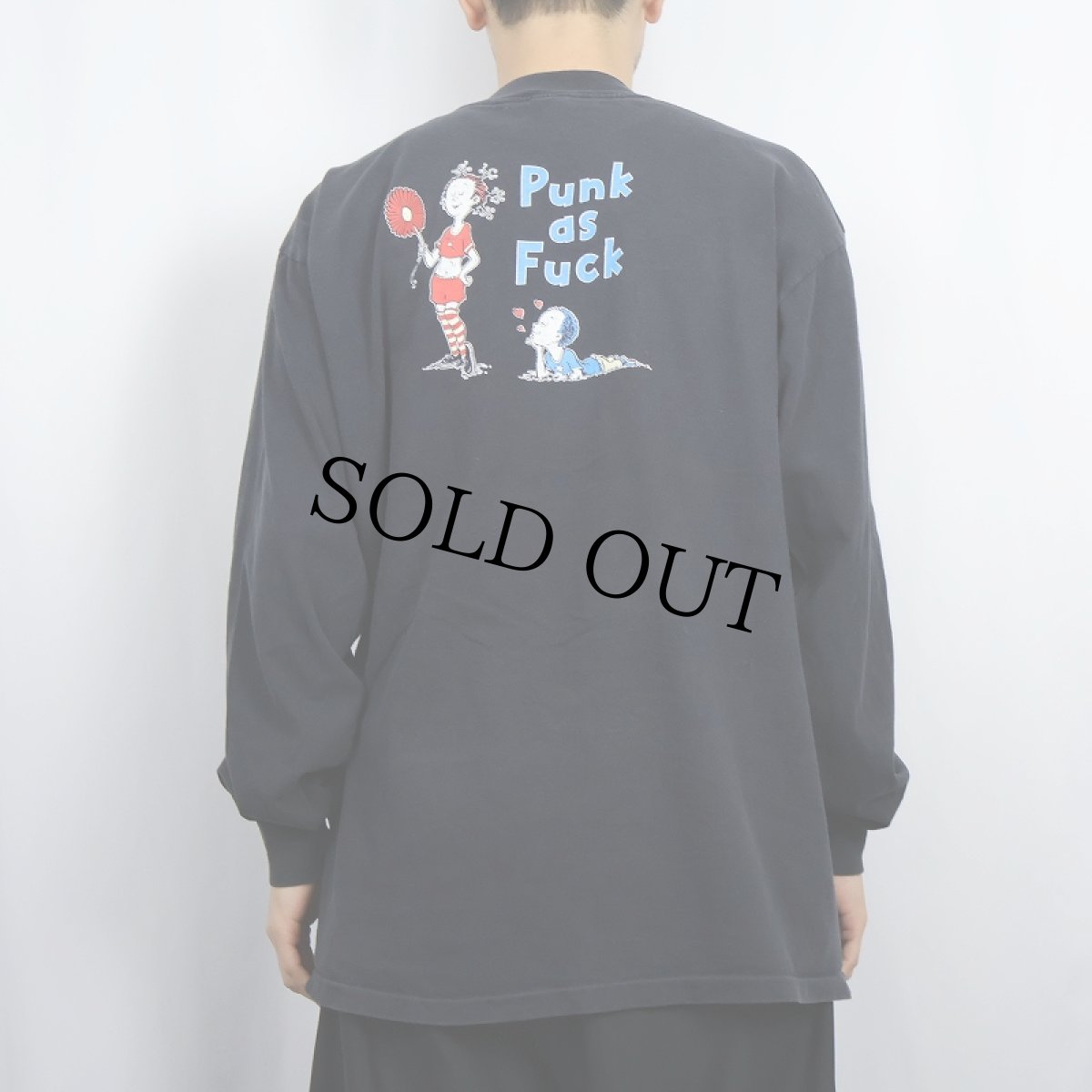 画像4: 90〜2000's Everclear USA製 "Punk as Fuck" Dr, Seuss パロディプリント ロックバンドロンT BLACK XL (4)