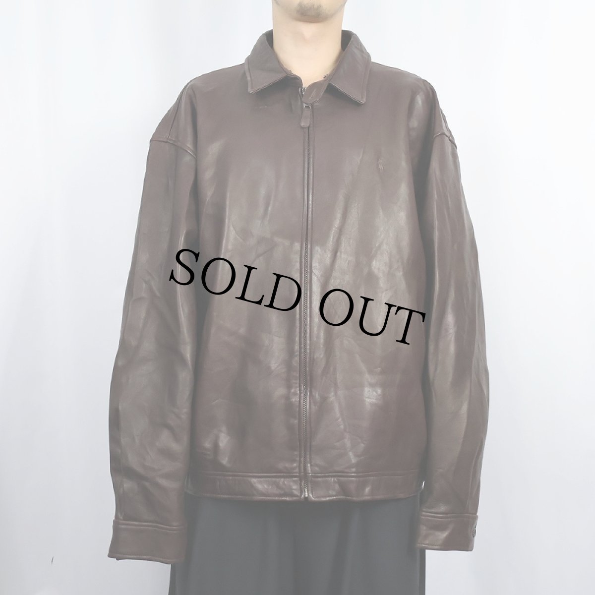 画像2: POLO Ralph Lauren レザージャケット BROWN XXL (2)