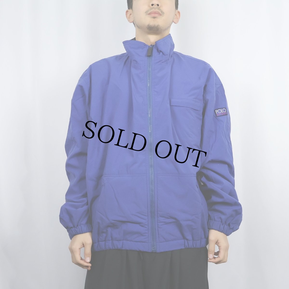 画像2: 90's Ralph Lauren "POLO SPORT" パッチ付き フリースライナー ナイロンジャケット XL (2)