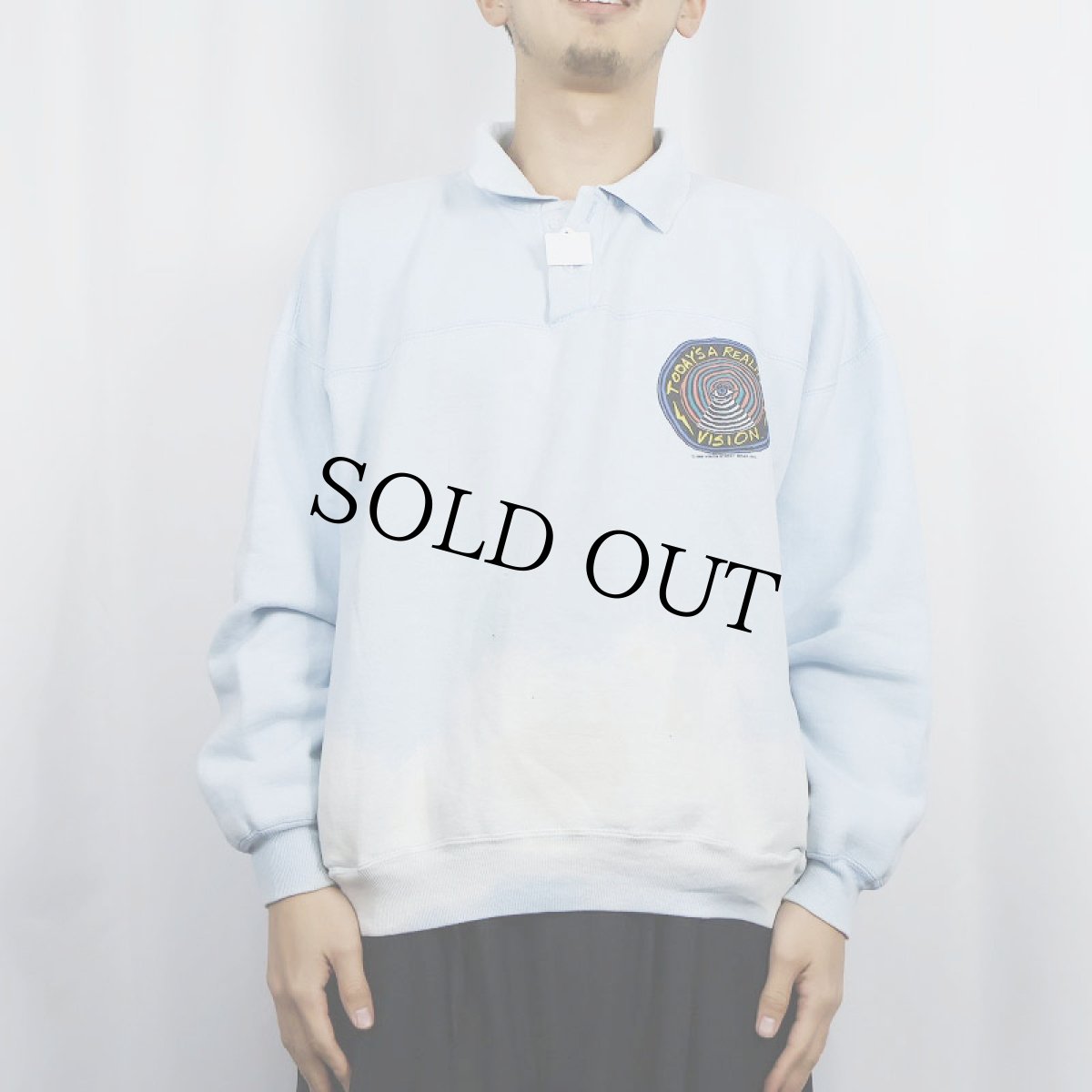 画像3: 80's VISION STREET WEAR ロゴプリントスウェット L (3)