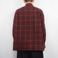 画像3: 50's PENDLETON チェック柄 オープンカラーウールシャツ XL (3)