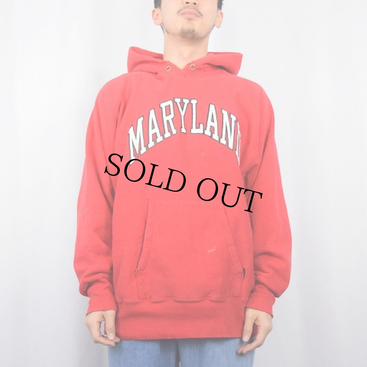 画像2: 90's Champion REVERSE WEAVE USA製 "MARYLAND" スウェットフーディー L (2)