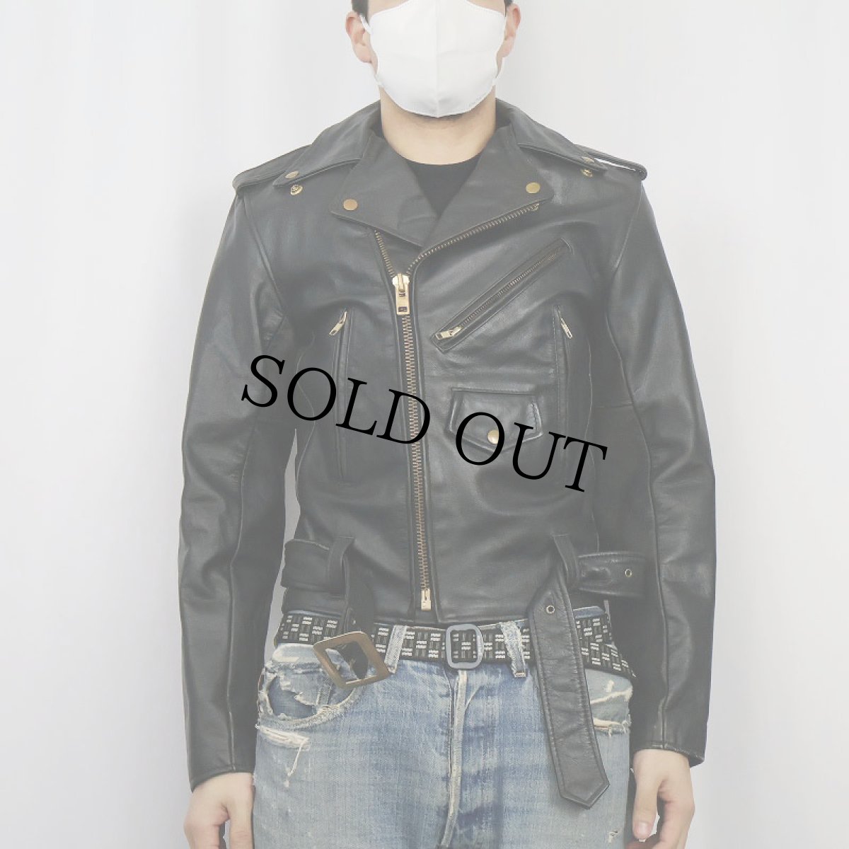 画像2: Wilsons ダブルライダースジャケット 36 (2)