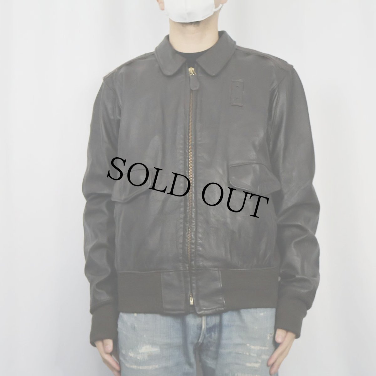 画像2: VF Solutions "A-2 TYPE" レザーフライトジャケット DARK BROWN 42 (2)