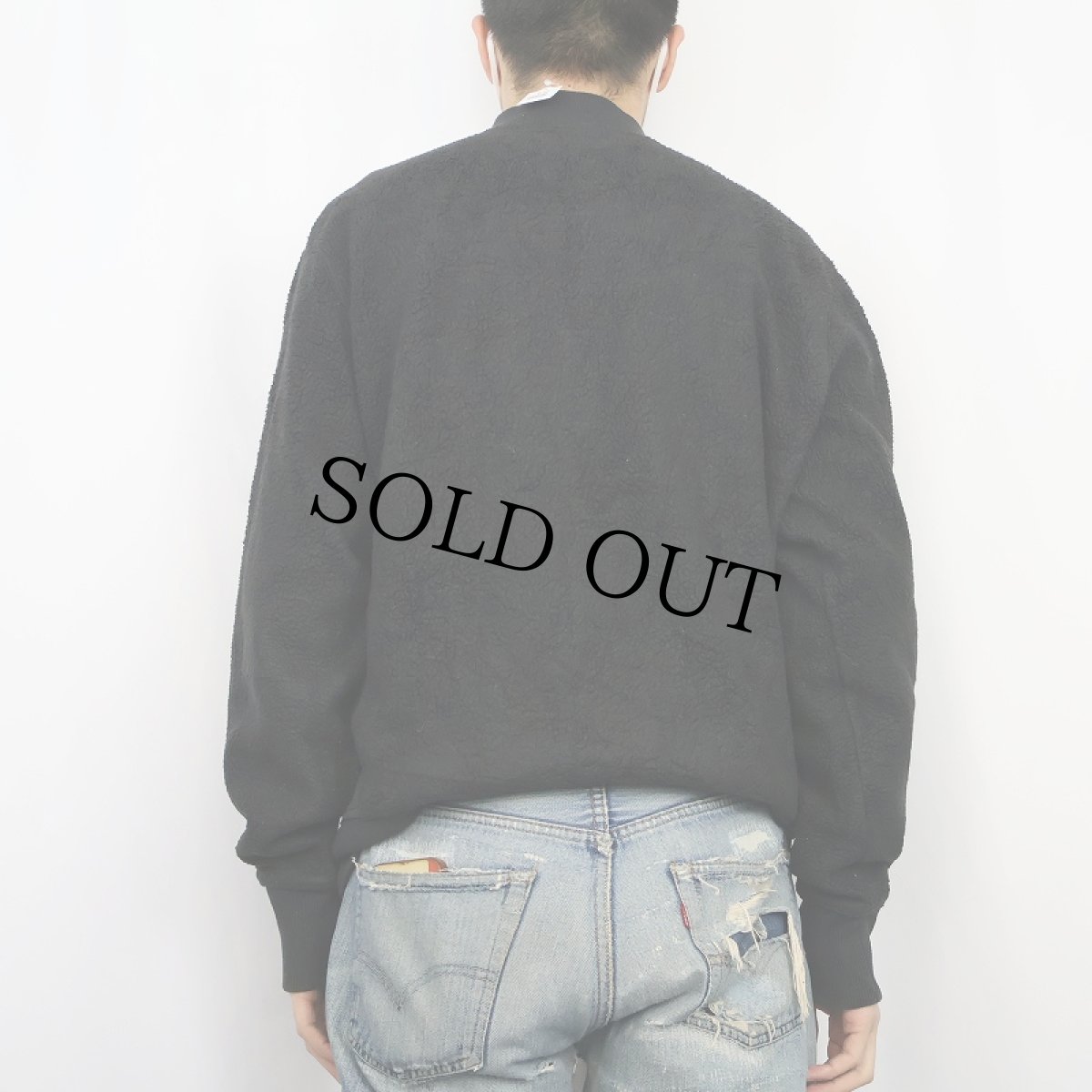 画像3: Champion ロゴ刺繍 フリース スナップジャケット BLACK L (3)