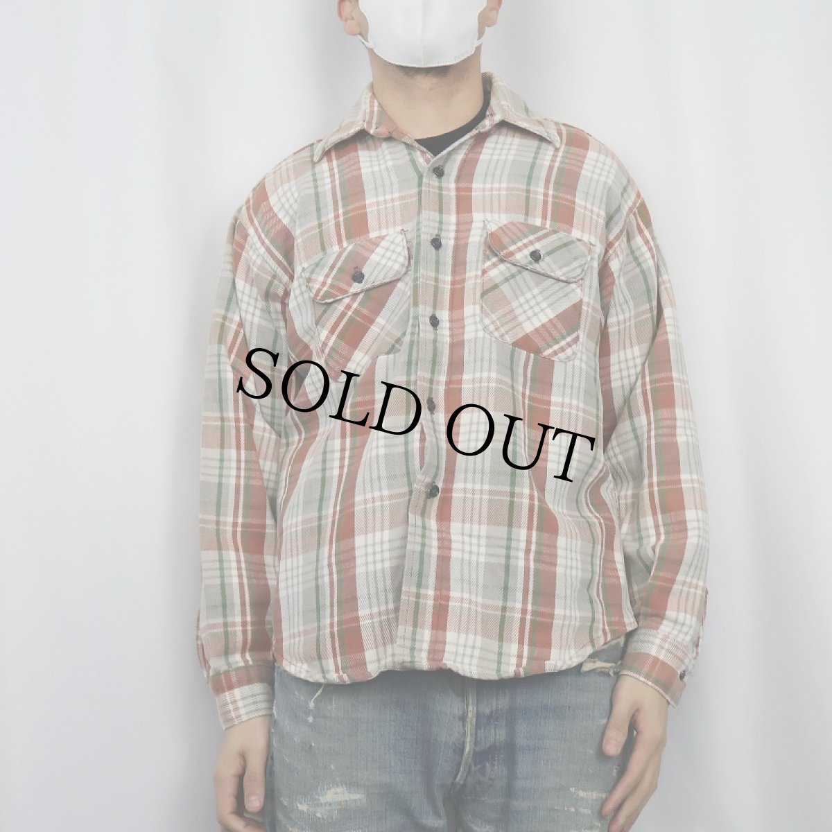 画像2: 80's FIVE BROTHER USA製 チェック柄 ネルシャツ L (2)