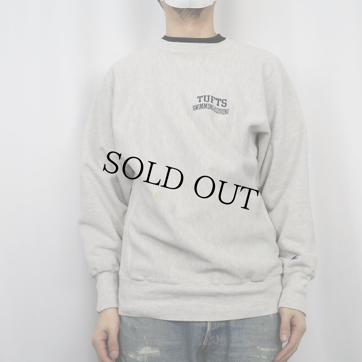 画像3: 90〜2000's Champion REVERSE WEAVE "TUFTS SWIMMING & SIVING" 刺繍入り バックプリントスウェット XL (3)