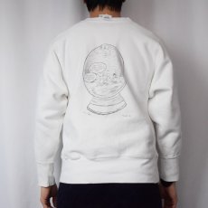 画像4: 90's〜 Champion REVERSE WEAVE イラストプリントスウェット WHITE M (4)