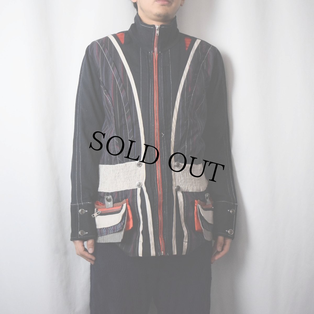 画像3: BLEU BAYOU 切り替えデザイン リバーシブルコットンジャケット L (3)