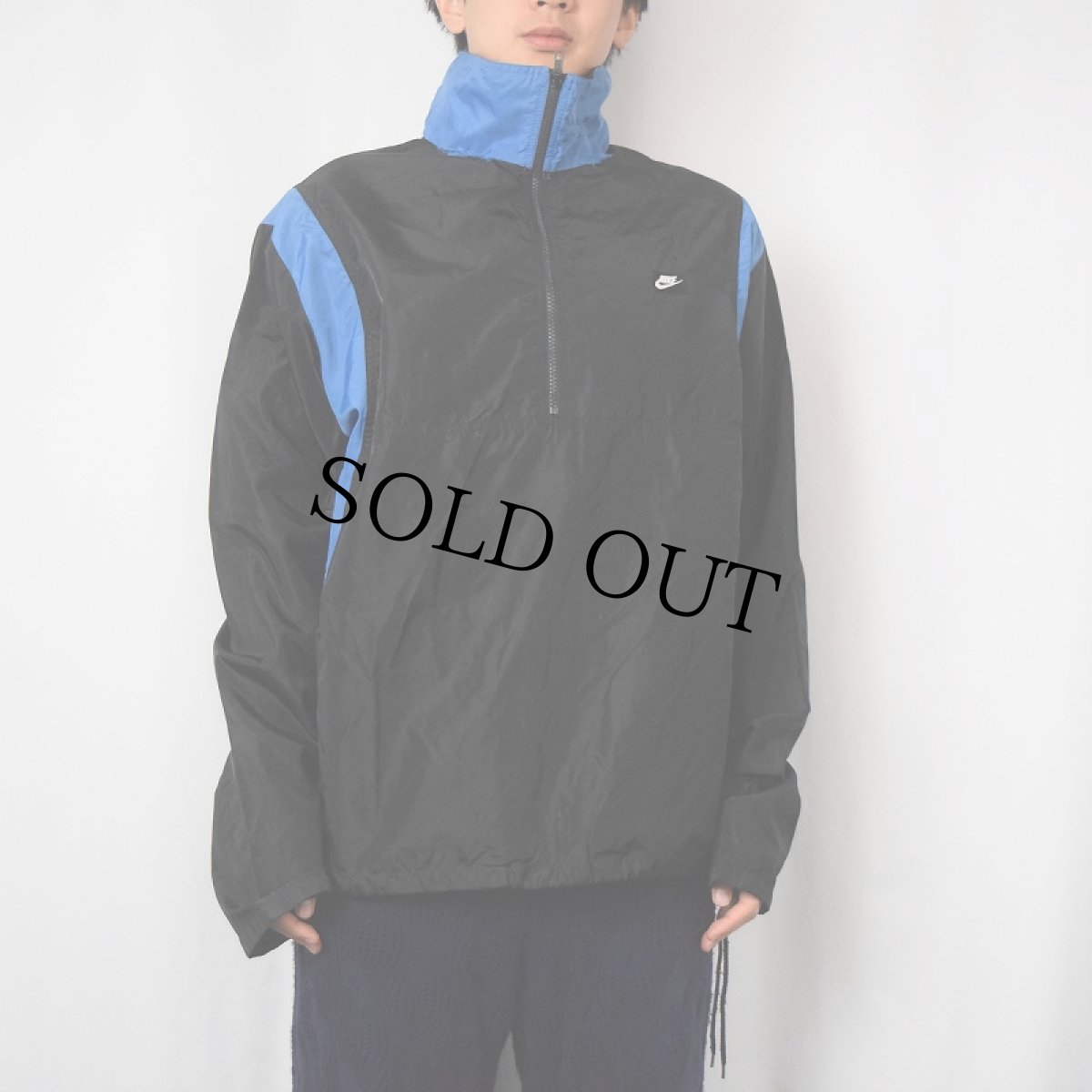 画像2: 90's NIKE ハーフジップ ツートーンナイロンジャケット XL (2)