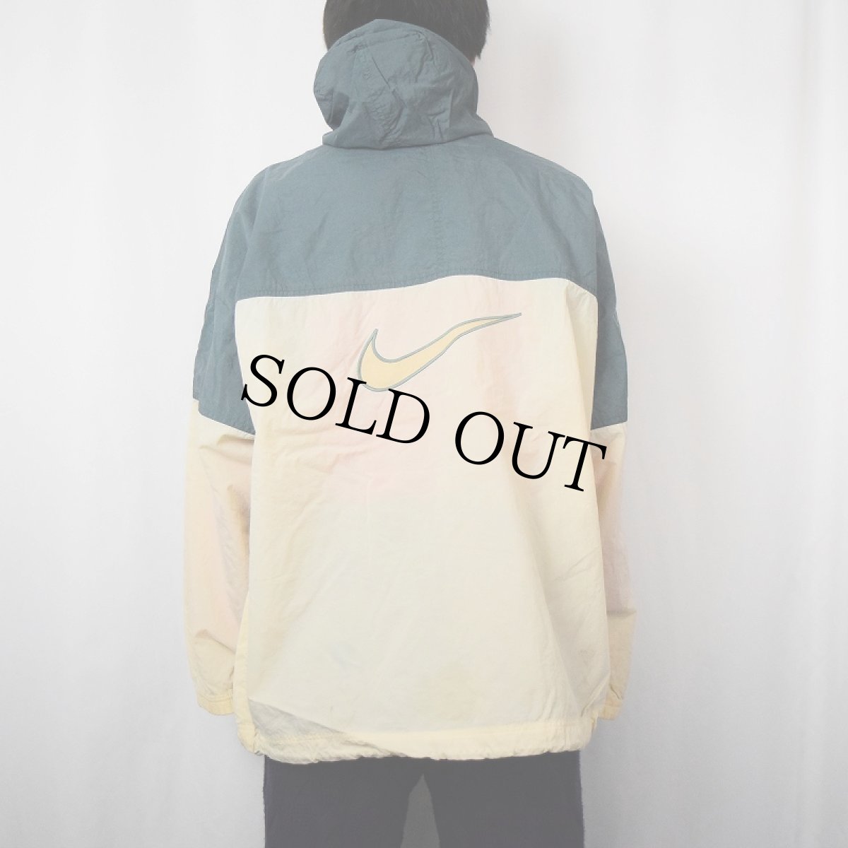 画像3: NIKE ツートーン プルオーバー ナイロンパーカー L (3)