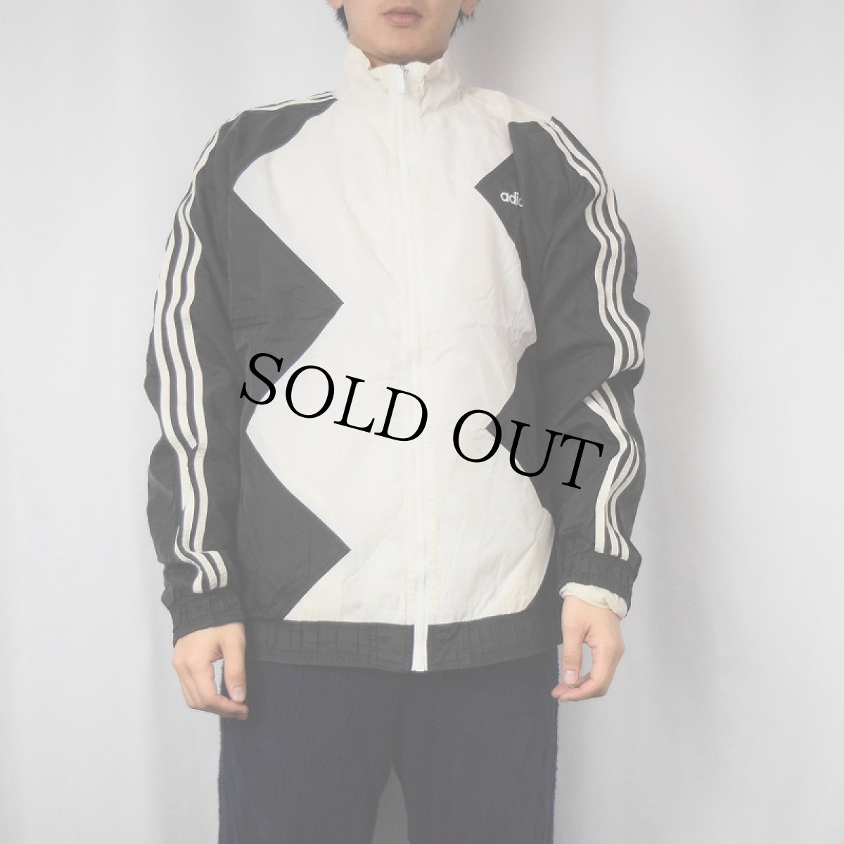 画像2: 80's adidas ツートーン ナイロンジャケット M (2)