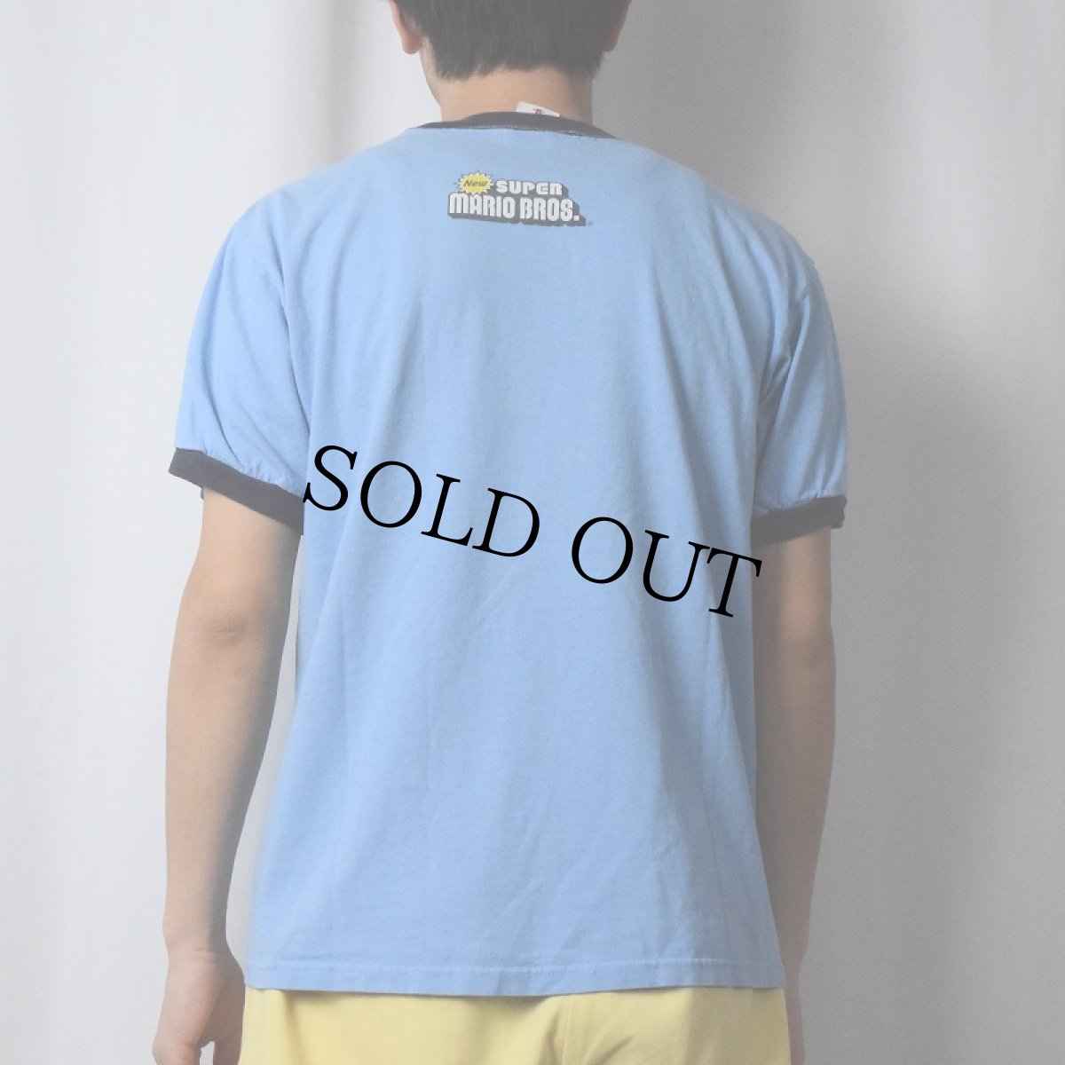 画像3: スーパーマリオ "MINI MARIO SUPER MEGA" キャラクタープリント リンガーTシャツ M (3)