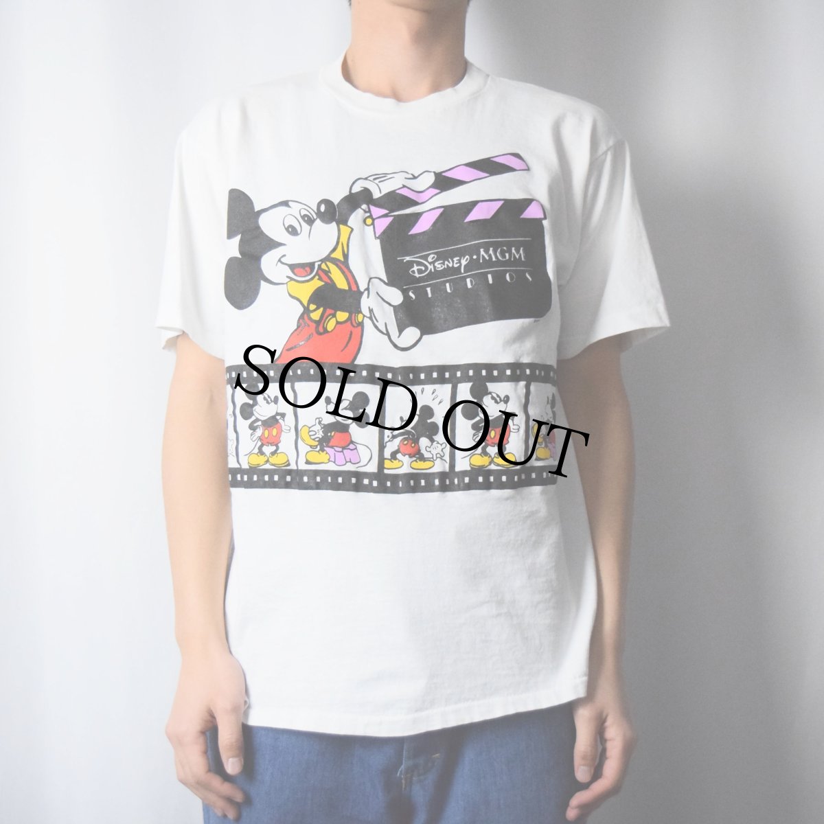 画像2: 90's Disney USA製 MICKEY MOUSE キャラクタープリントTシャツ L (2)