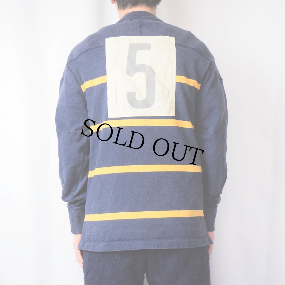 画像4: Ralph Lauren RUGBY チェーン刺繍×ナンバリング カップショルダー フットボールロンT M (4)