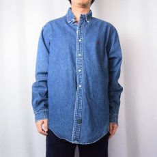 画像2: 80〜90's Ralph Lauren POLO COUNTRY ボタンダウン デニムシャツ L (2)