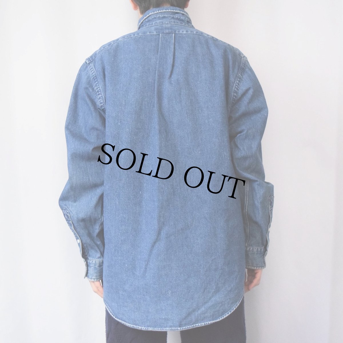 画像3: 80〜90's Ralph Lauren POLO COUNTRY ボタンダウン デニムシャツ L (3)