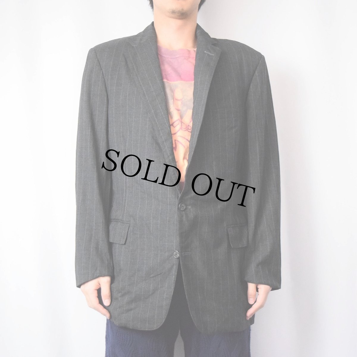 画像2: 90's POLO Ralph Lauren USA製 ストライプ柄 テーラードジャケット (2)