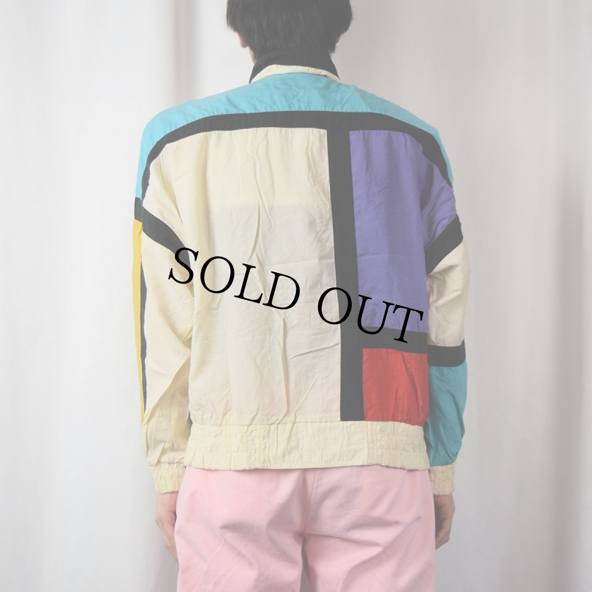 画像4: モンドリアンパターン ナイロンジャケット M (4)