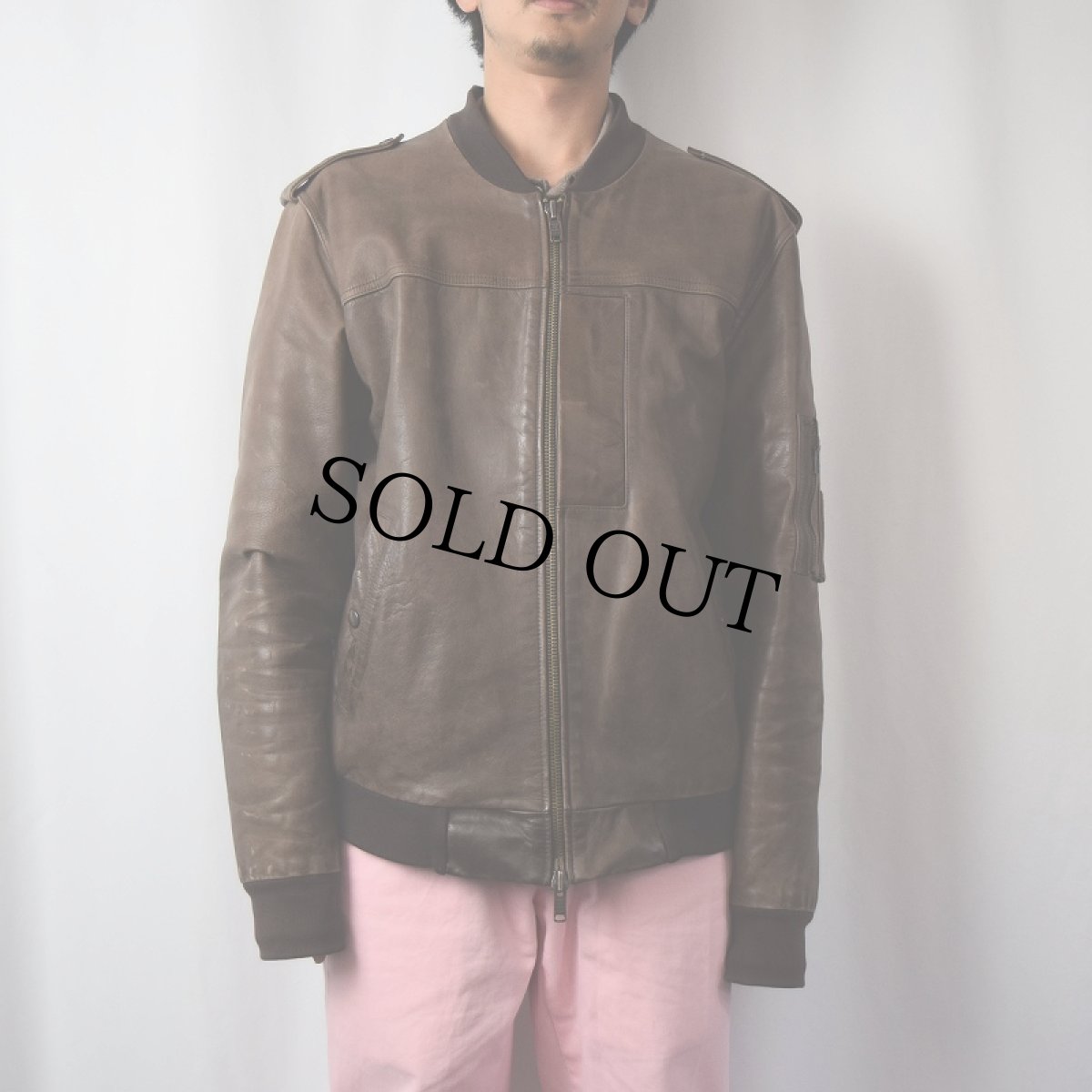 画像2: MARC BY MARC JACOBS カウレザージャケット XL (2)