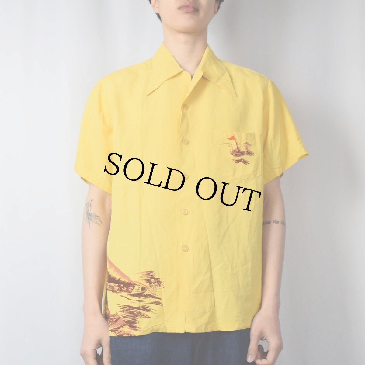 画像3: 40's Catalina バックパネルパターン ハワイアンシャツ (3)