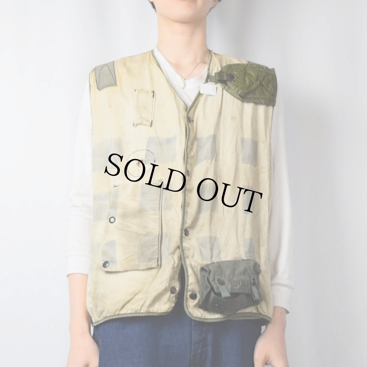 画像3: 70's U.S.NAVY "VFP-206" ステンシル入り カスタム ライフプリザーバー ベスト LARGE (3)