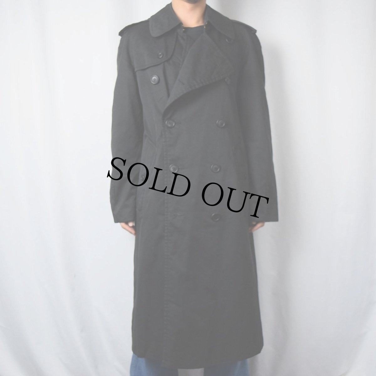 画像2: Burberrys' ENGLAND製 ポリエステル×コットン トレンチコート BLACK (2)