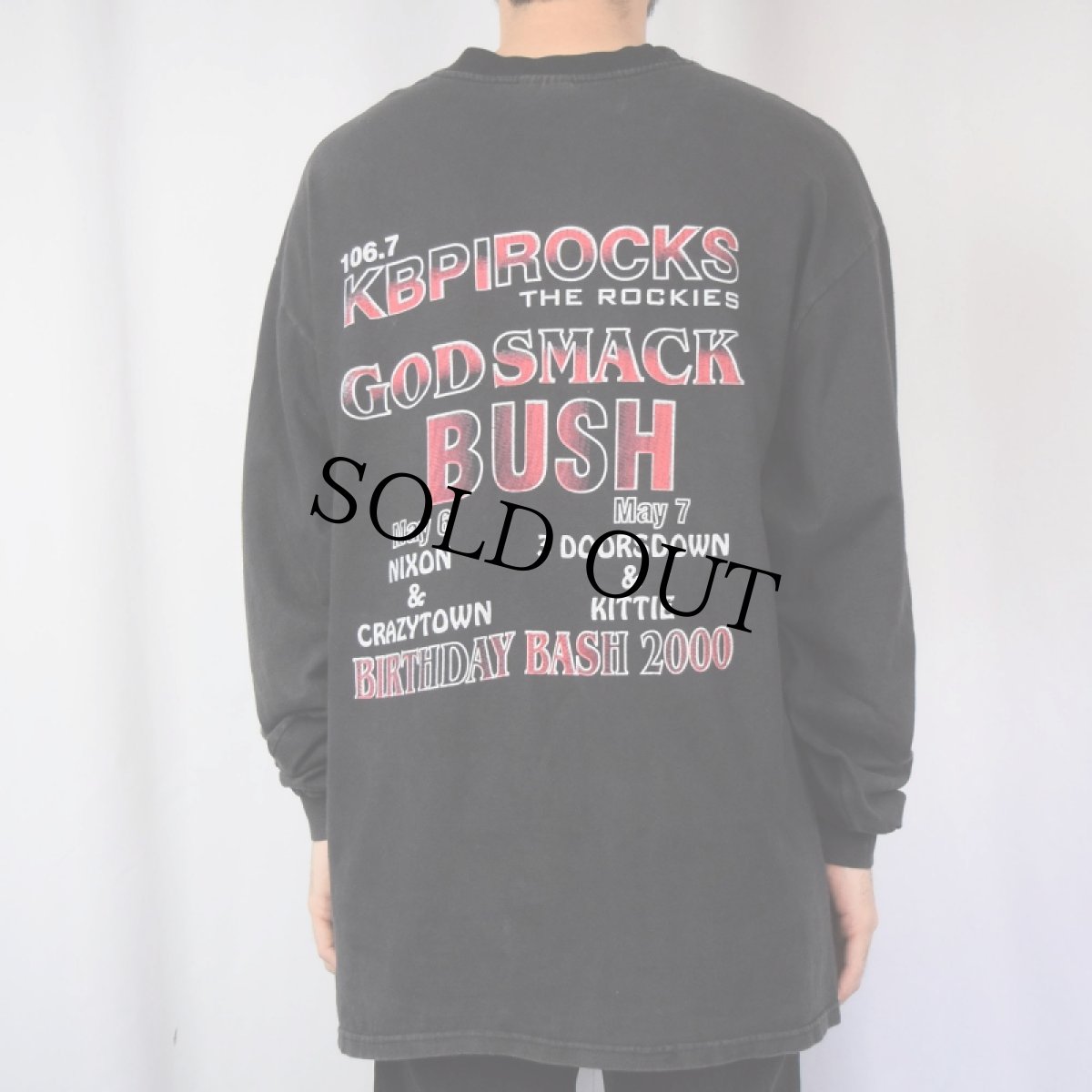 画像3: 2000's GODSMACK "Bush Birthday Bash" ヘヴィメタルバンド プリントロンT XL (3)